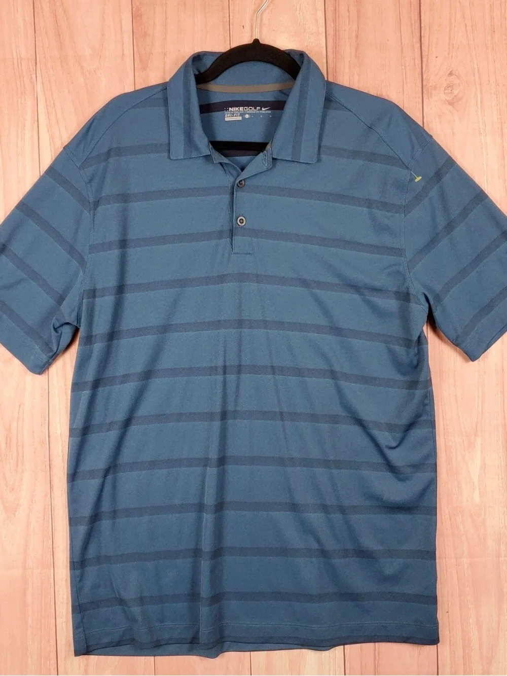 Nike Teal Blue Horizontal-Stripe Golf Polo men’s size xxl